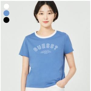[게스]여성 크롭 게스중앙로고 반팔티 OP2K8401