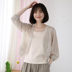 [웬디즈갤러리]린넨 백쉬폰 가디건 JCD113