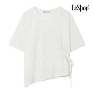 르샵  라운드넥 허리 스트링 언발 티셔츠 (BP7TS047A)