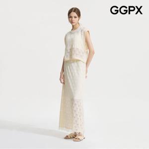[GGPX] 펀칭 니트 베스트 앤 롱 스커트 투피스 (GP7ST015F)