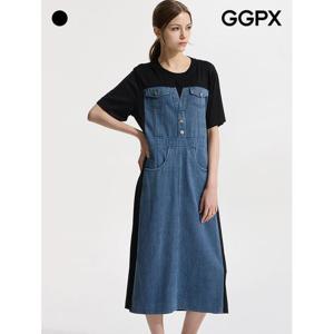 [GGPX]데님 배색 포켓 원피스 (GP7OP054F)