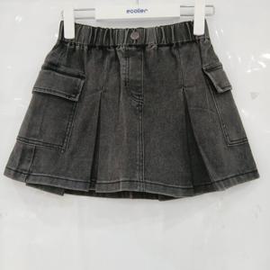 [에꼴리에][모다부평]블랙 워싱 카고 플리츠 스커트/25C5881BK