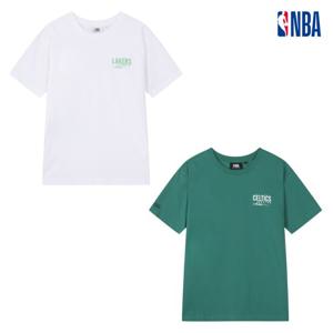 NBA N252TS024P 공용 루즈핏 원포인트 레터 반팔 티셔츠 STG