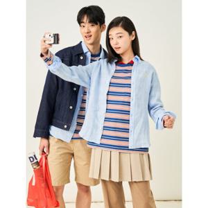 [빈폴멘] 남녀공용 리넨 솔리드 셔츠  스카이 블루 (BC5364C22Q)