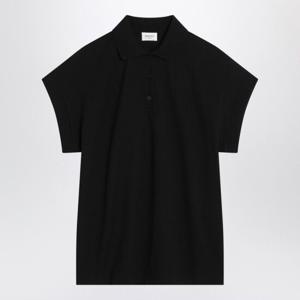 생로랑 블랙 루즈 핏 폴로 티셔츠 824091Y37HC 1000