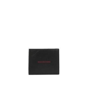 발렌시아가 로고 디테일 캐시 스퀘어 폴드 지갑 5945492AAOD2AAOD 1065Black TP935274327