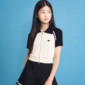 [더데이걸]반팔 카라 집업 스웨터 TGKA24403A