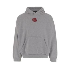 발렌시아가 테이핑 로고 후드티 767877TSVG1 2142HEATHER TP944705581