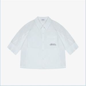 [씨]자수 프린팅 배색 셔츠 SKBAF2450