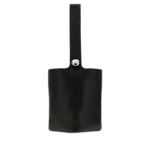 LOEWE Black leather large Pebble bucket bag BANBBBHX17 BLACK