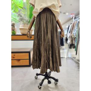 스테파니 세이브존01 믹스 주름 밴딩 롱 스커트 A25SK5301