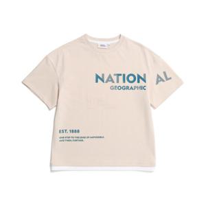내셔널지오그래픽 키즈 K232UTS830 그래픽 레이어드반팔티 BEIGE