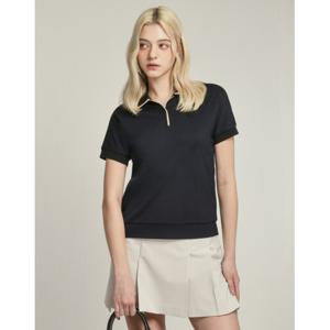 닥스 골프 여성 24SS ONLINE EXCLUSIVE 블랙 라인배색 오픈카라 티셔츠 DNTS4B904BK