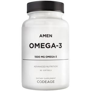 코드에이지 아멘 오메가-3 EPA DHA 지방산 피쉬 오일 - 뇌 건강 앤 인지 능력 - 90 소프트젤