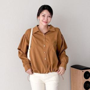 샵앤) 여성 셔링 밑단스트링 블라우스 CAT-WBL-3835-민트