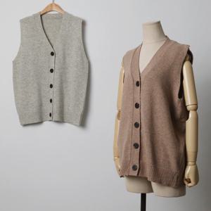 [아이우먼]빅사이즈 410 데일리램스울버튼조끼 DEBJ342