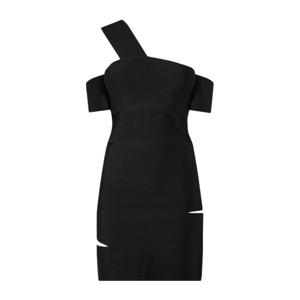 알렉산더맥퀸 컷아웃 원숄더 원피스 720566Q1A4C1000 BLACK