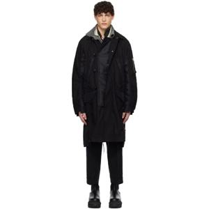 25 SS 사카이 남성 블랙 밀리터리 코트 251445M176001