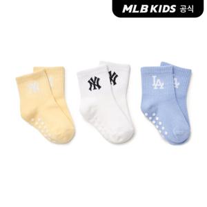 [MLB키즈]토들러 단목 양말 3번들 MLB (L.Yellow)7ASOB045N-00YEL