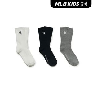 [MLB키즈]골지 일대일 양말 3번들 MLB (Black)7ASOB055N-00BKS