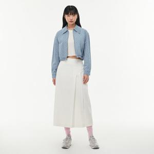 [랩]언발 주름 포인트 롱스커트(AQ1WS263)
