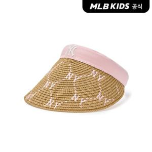 [MLB키즈 공식] 25SS 다이아 모노그램 라피아 썬캡 NY (L.Pink) 7ASCMD253-50PKL