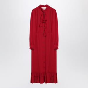 발렌티노 러플 보우 레드 원피스 6B3VAF011MH R9M