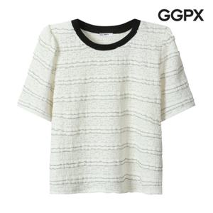 [지지피엑스]배색넥 레이스 티셔츠 (GP3TS011F)