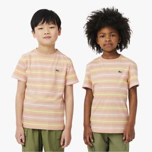 [시즌오프 30% 인하] 라코스테 공식 키즈 멀티라인 반팔 티셔츠 TJ8408-55G I0W