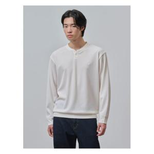 [빈폴멘]와플조직 헨리넥 티셔츠 - 아이보리 (BC4741C450)