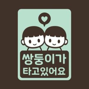 아트박스/리틀메테오 아기가타고있어요 스티커 LMCC-054 쌍둥이