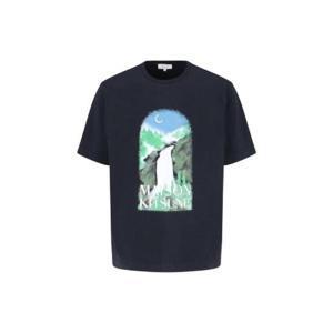 메종 키츠네 워터폴 오버사이즈 티셔츠 NM00105KJ0118 P199 TP942521008