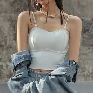 [짝꿍닷컴]데일리 심플 여성 스트랩라인 크롭 나시 LK-NS12
