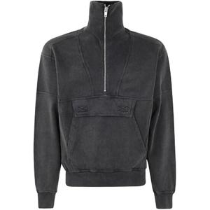 남성 Isabel Marant 하프 지퍼 스웨트셔츠 02FKFADEDBLACK