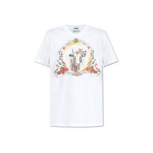 Moschino 그래픽 프린트 크루넥 티셔츠 252ZZA07075241 1001 TP945340851