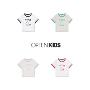 [탑텐키즈]MKF2TS2005 여아) 쿨에어 코튼 그래픽 링거 티셔츠