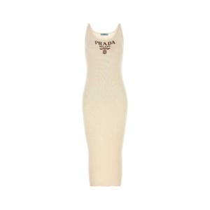 PRADA Cream silk dress 23901SWMO11MY F0304