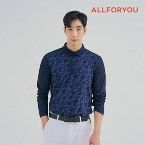 [올포유] 남성 기하학프린트 카라 티셔츠 AMTYM7171-906