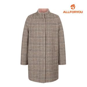 [올포유] 여성 체크 이중지 하이넥 핸드메이드 코트 ALCTL9221-505