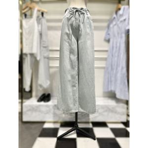 [시슬리] (SADP40531) 썰파 린넨 스트링 와이드 데님 팬츠