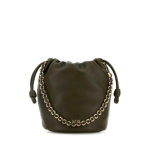 LOEWE 카키 나파 가죽 플라멩코 버킷 백 A411FPBX02 DARKKHAKIGREEN