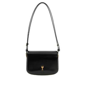 AMI Black leather Paris Paris crossbody bag ULL717AL0139 001