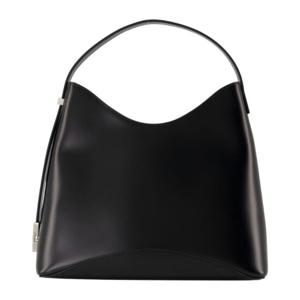 오소이 블랙 레더 에그 숄더 백 25FB03015001 BLACK