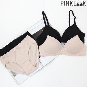 [핑크룩] 파운데이 노와이어코튼 브라팬티 4종세트