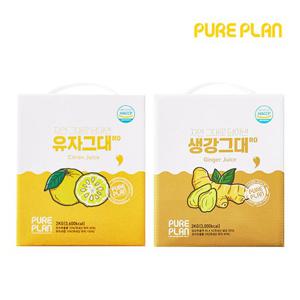 프리미엄 유자차 유자그대로2kg+프리미엄 생강차 생강그대로2kg