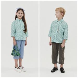 빈 BEEN 23년 SS BX15BL01GN 아동 그린 플라워 프린트 면 블라우스PG