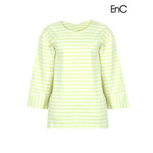 [이앤씨]EnC 그린 마린 단가라 티셔츠 ENLW31201J