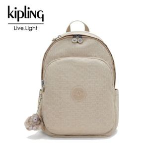 [키플링]키플링 16리터 데일리 백팩 델리아 시그니처 베이지 엠보  KOCBA17 SBGE