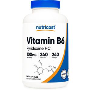 뉴트리코스트 비타민 B6 - 피리독신 HCl -- 100 mg - 240 캡슐