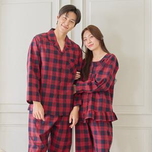 바풀 CA4S11216 커플잠옷 순면 파자마 남성 여성 부부 잠옷 상하